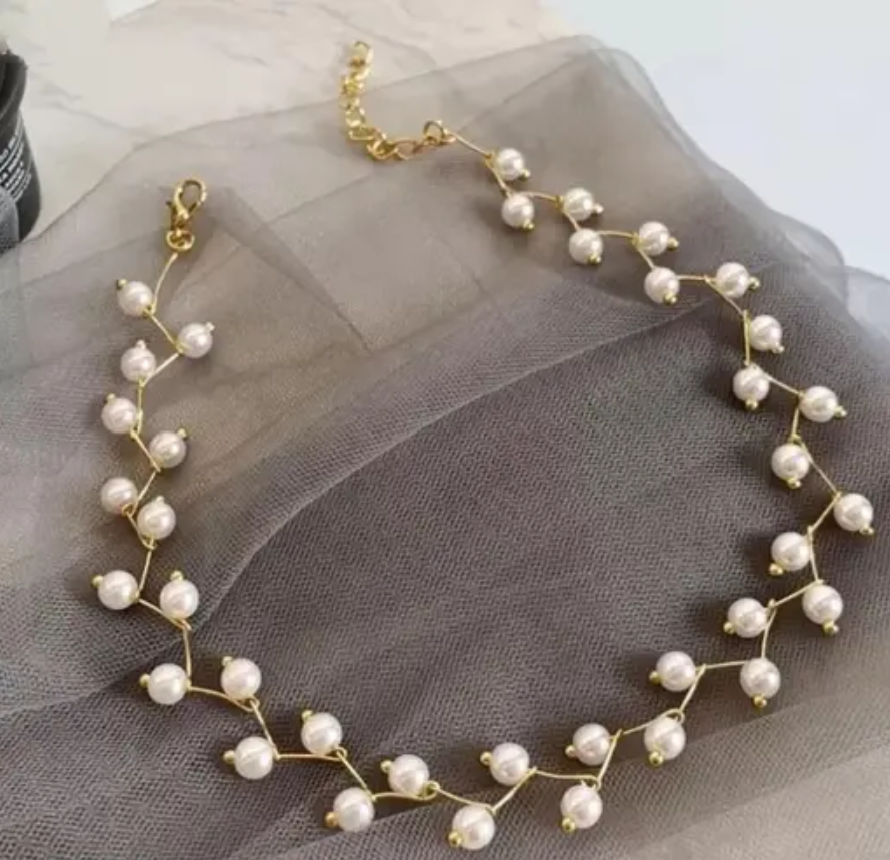 Pearls American Diamonds Necklace Chain