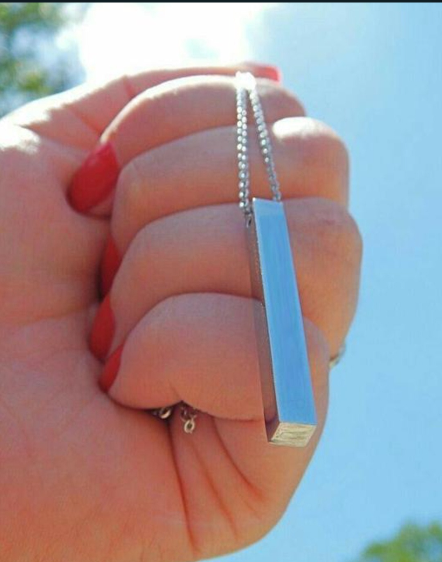 Silver Bar Cuboid Stick Stainless Steel Chain