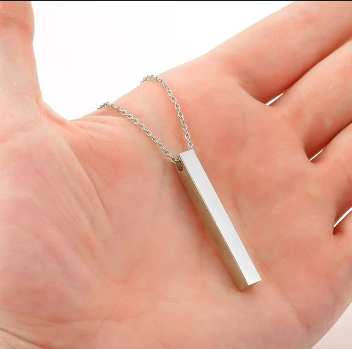 Silver Bar Cuboid Stick Stainless Steel Chain