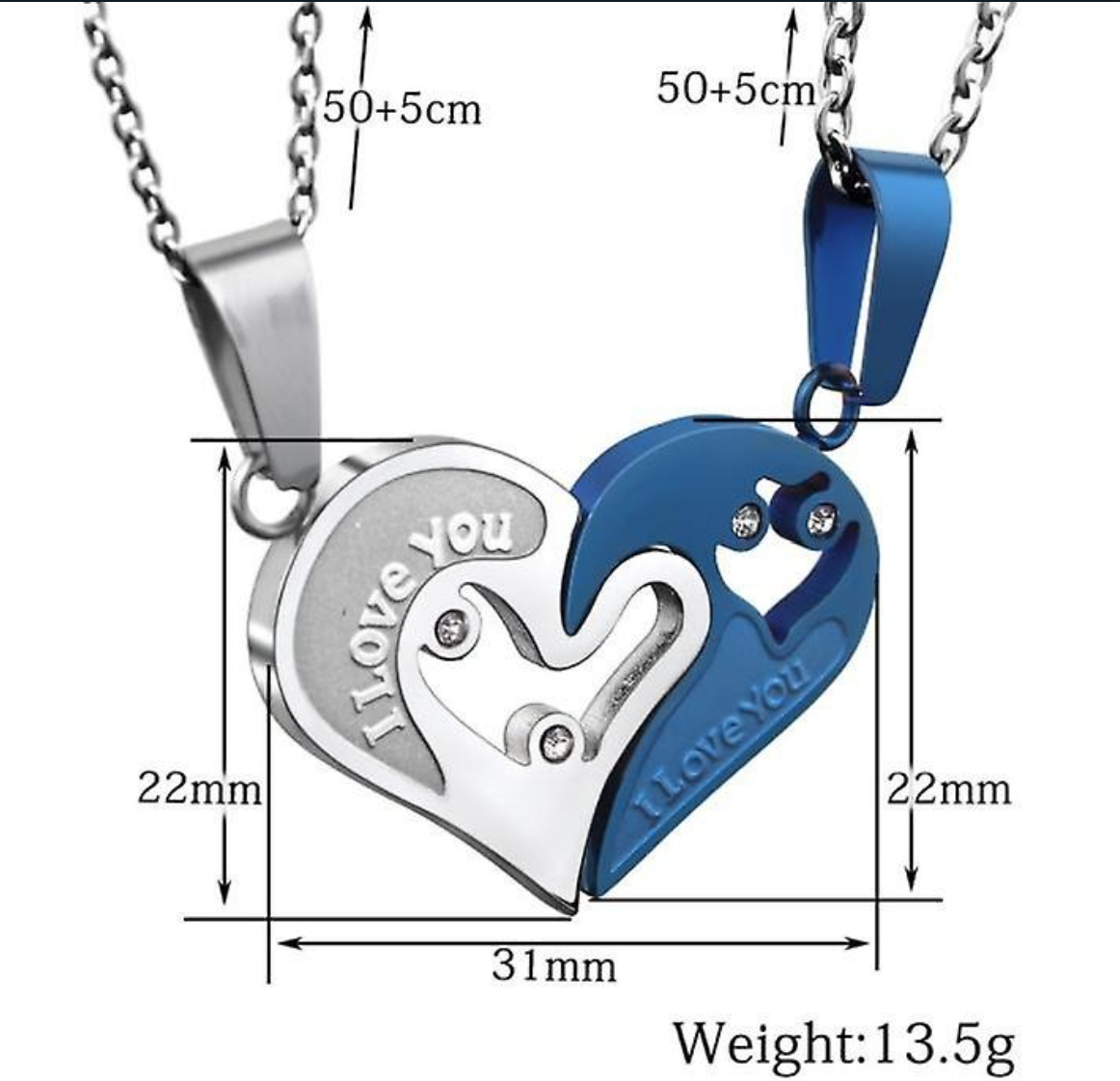 Broken Heart Romantic Duo Chain