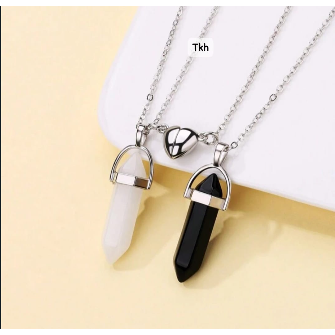 Magnetic Couple Matching Split Heart Necklace Chain