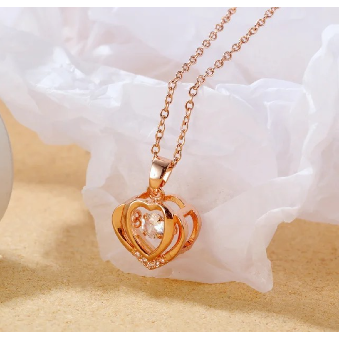 Rose Gold Plated Heart Necklace Chain