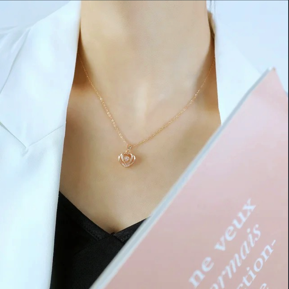 Rose Gold Plated Heart Necklace Chain