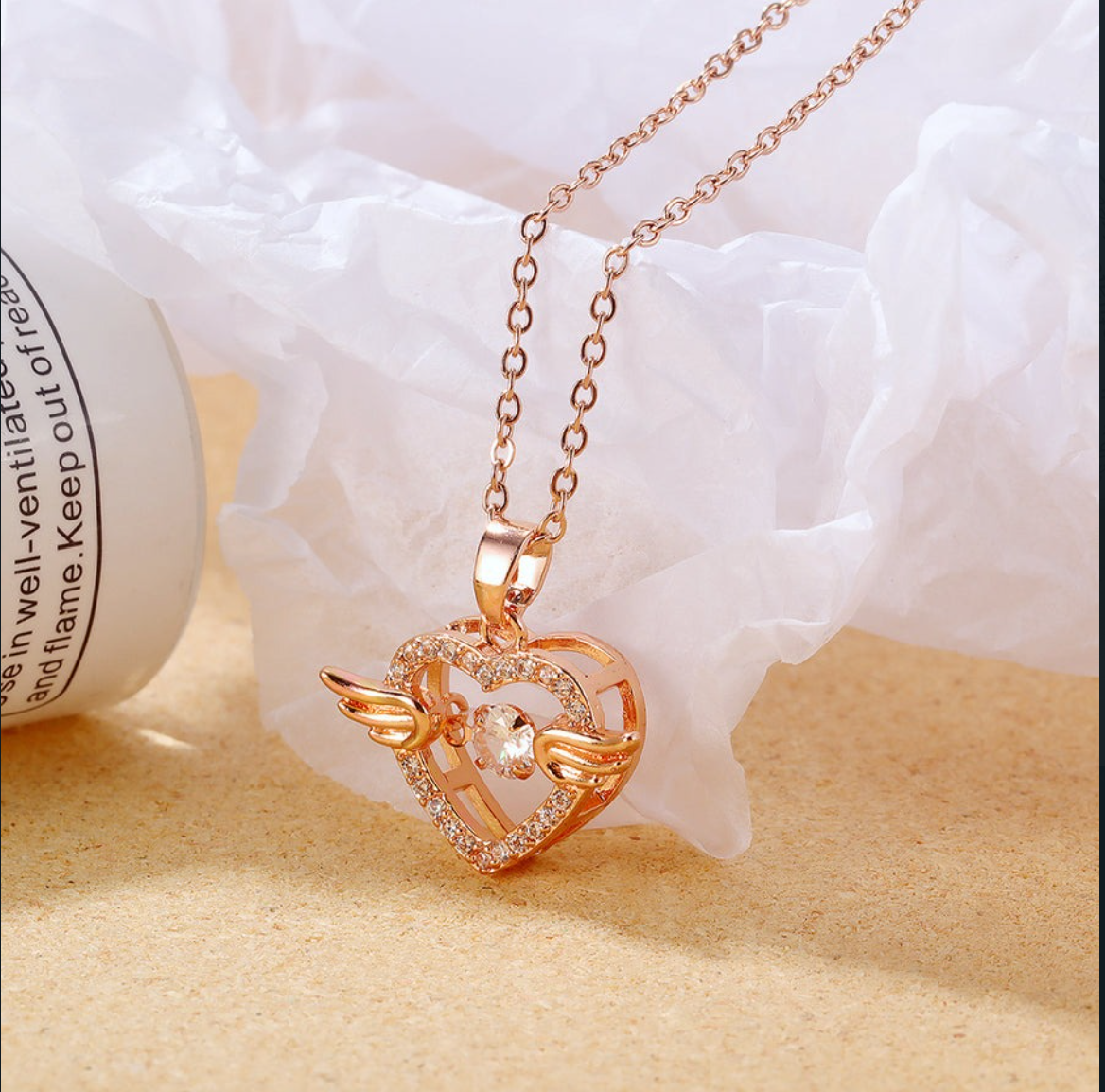 Anti Tarnish Ange Wing Pendant Chain