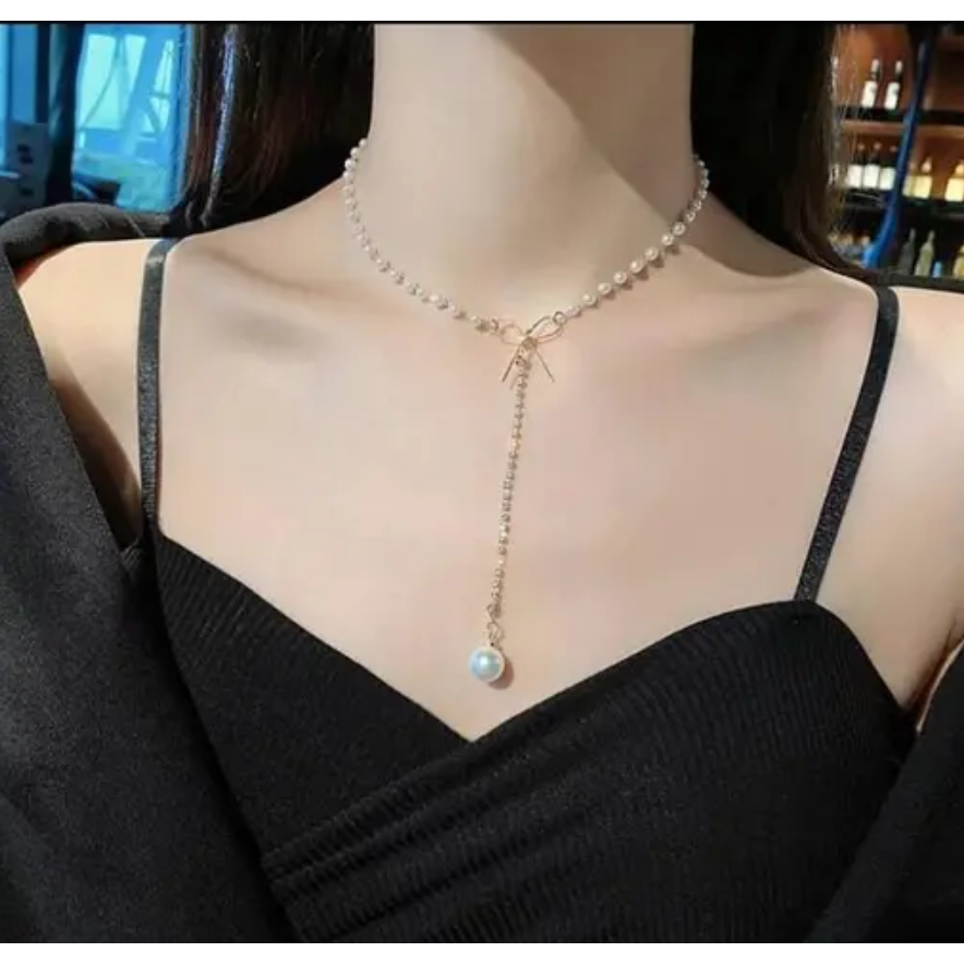 Gold-plated Plated Pearl Butterfly Chain