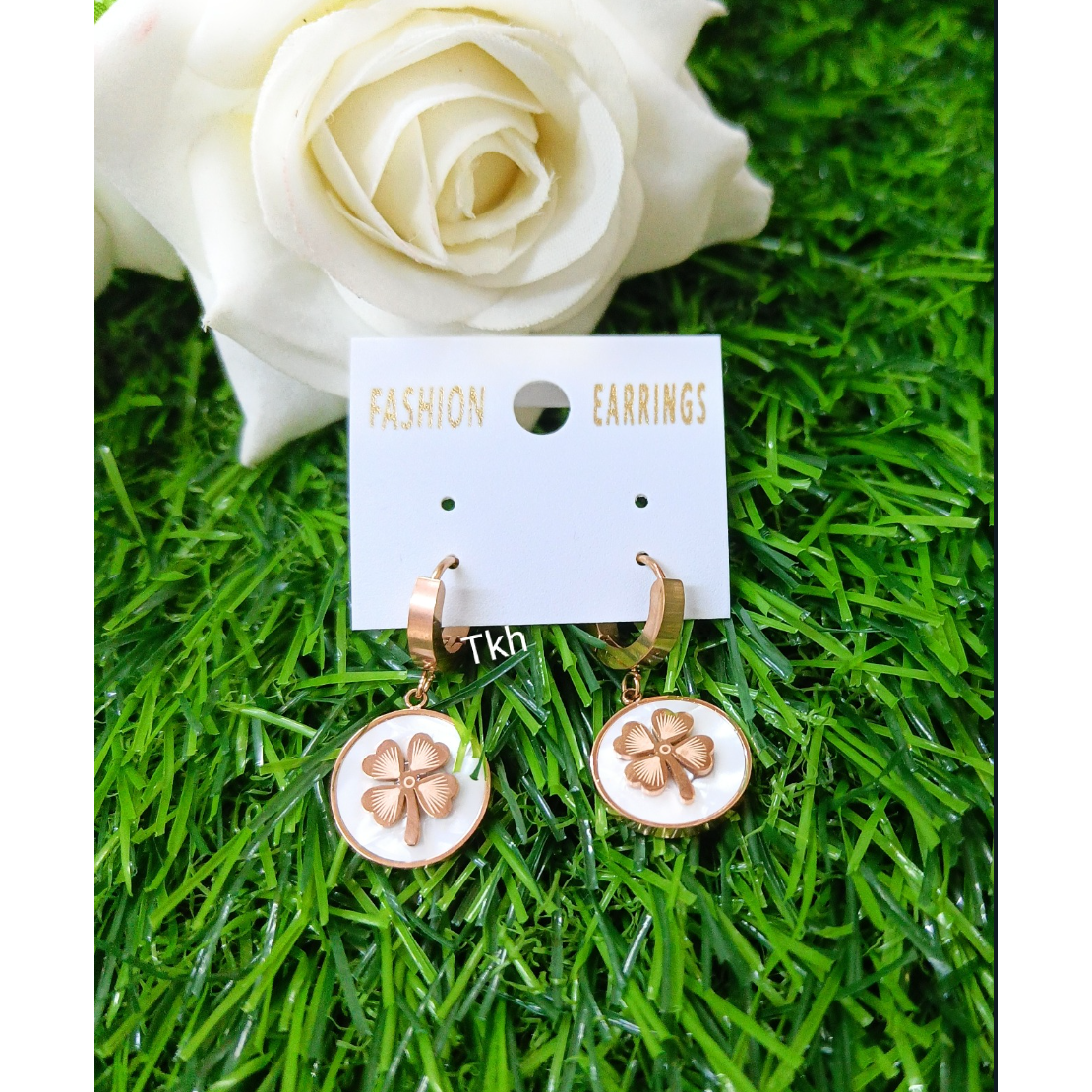 Flower Circle Drop Earring