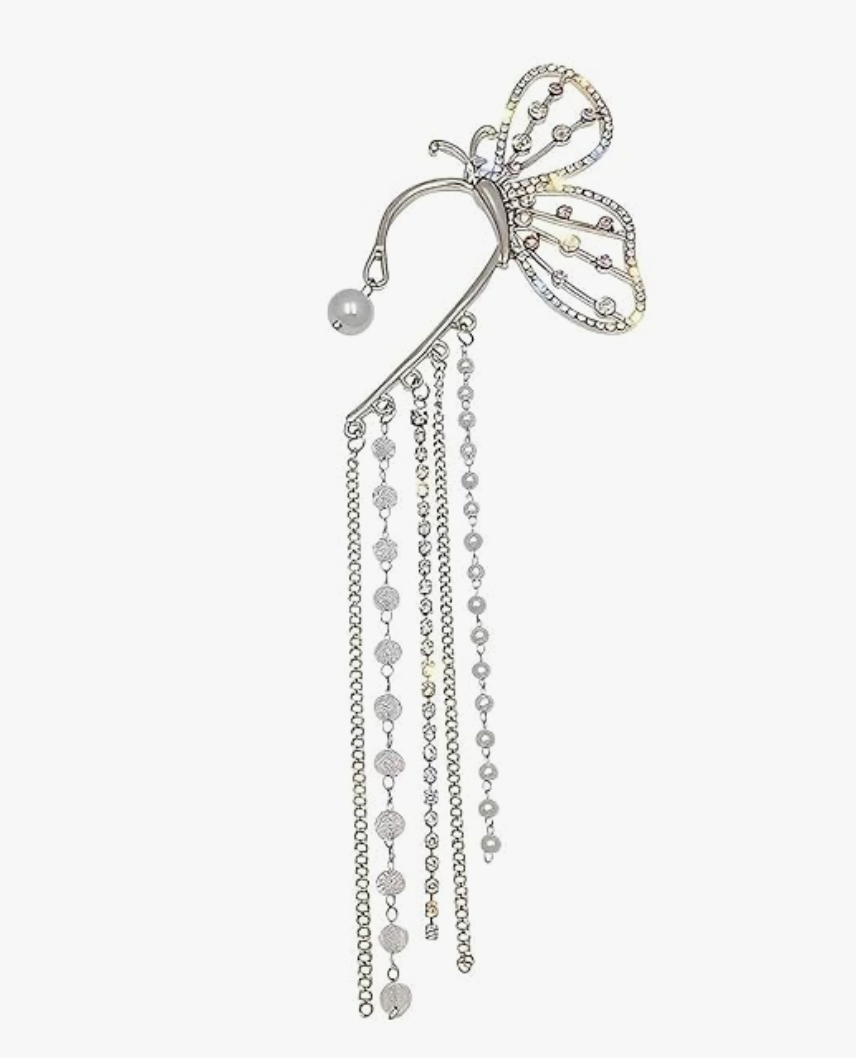 Butterfly Tassel Cuff Earrings