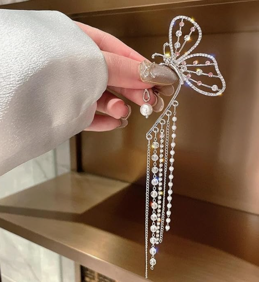Butterfly Tassel Cuff Earrings