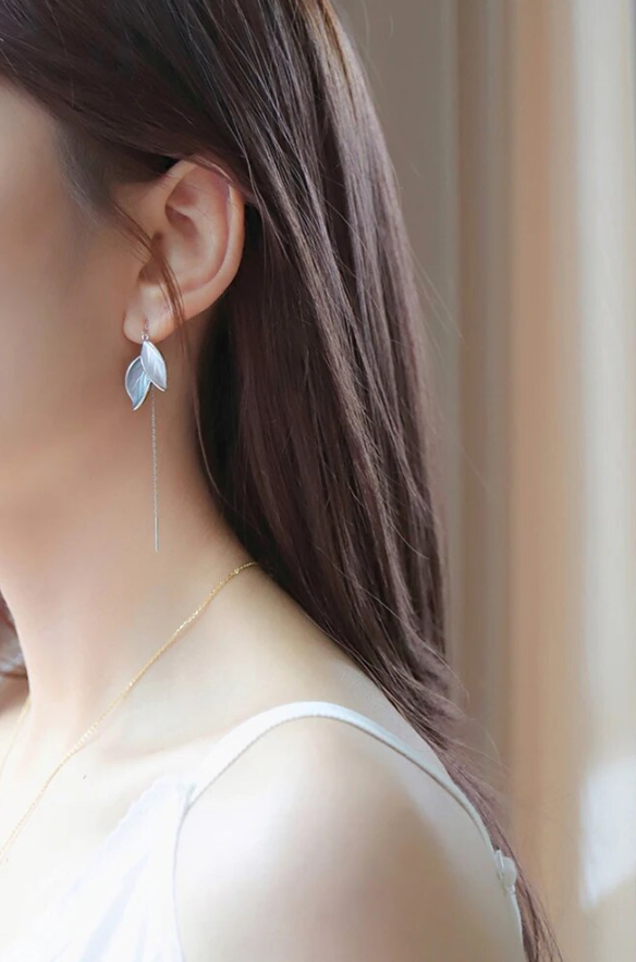Korean Leaf Drop Earring