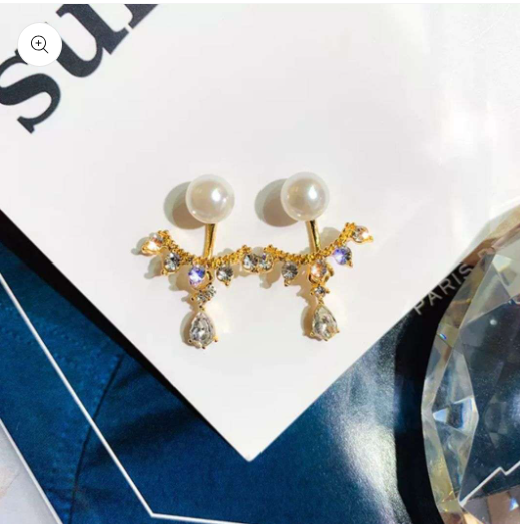 Pearl Diamond Drop Earring