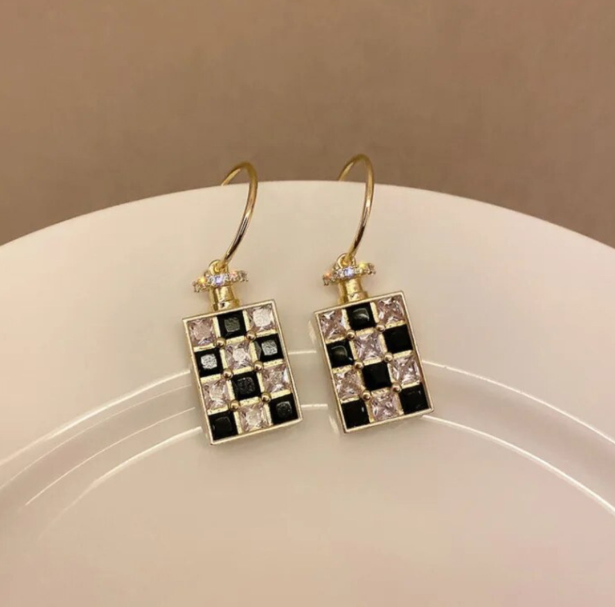 Black and Gold Hoop Earring
