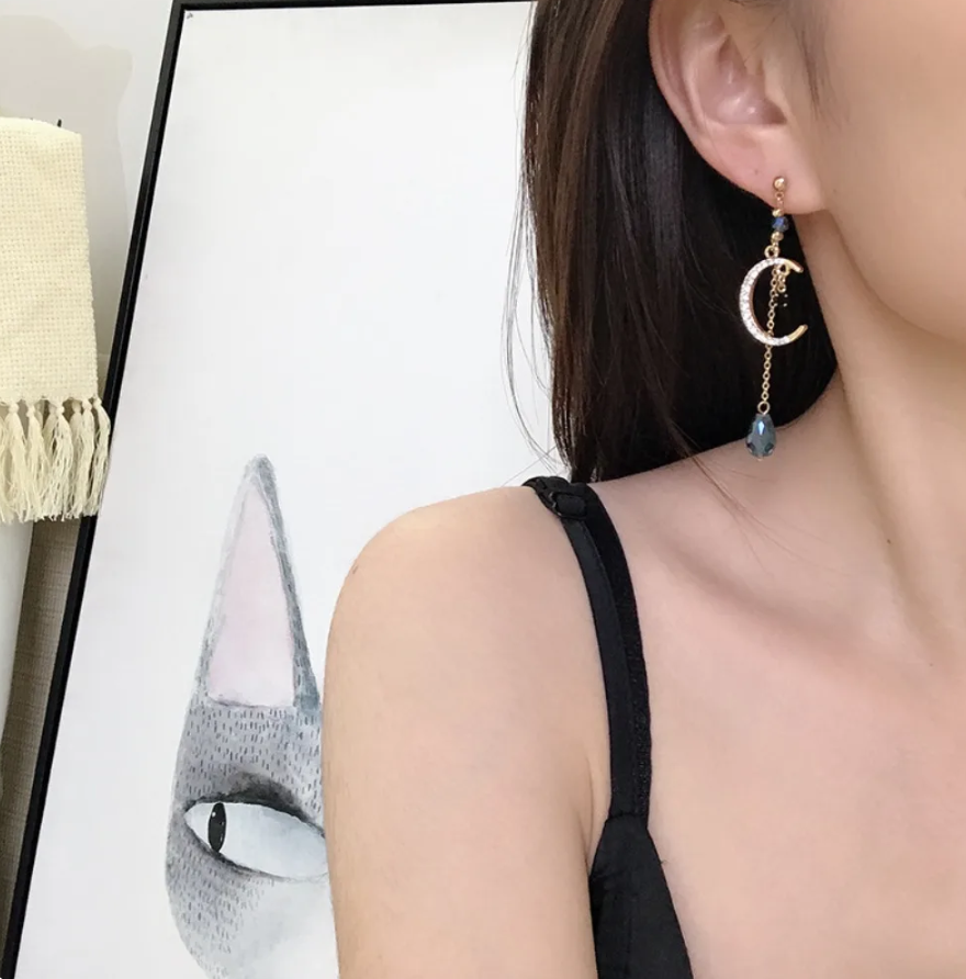 Blue Stone Drop Earring