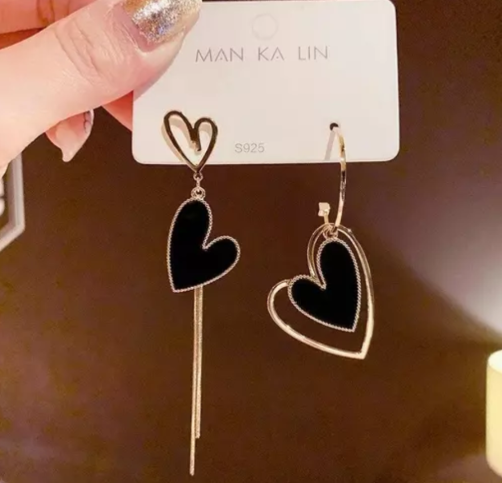 Asymmetric Mismatched Heart Earrings