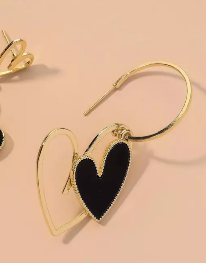 Asymmetric Mismatched Heart Earrings