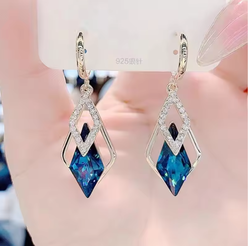 Pink Gem Stone Drop Earring