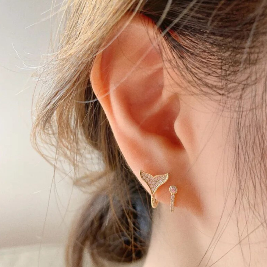 Mermaid Tail Wrap Stud Earring