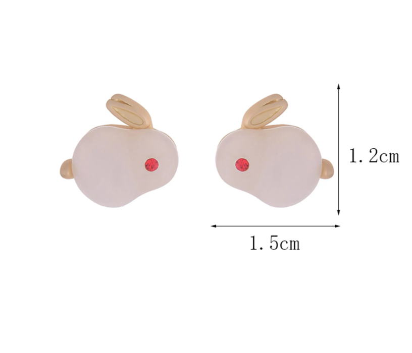 Cute White Bunny Stud Earring