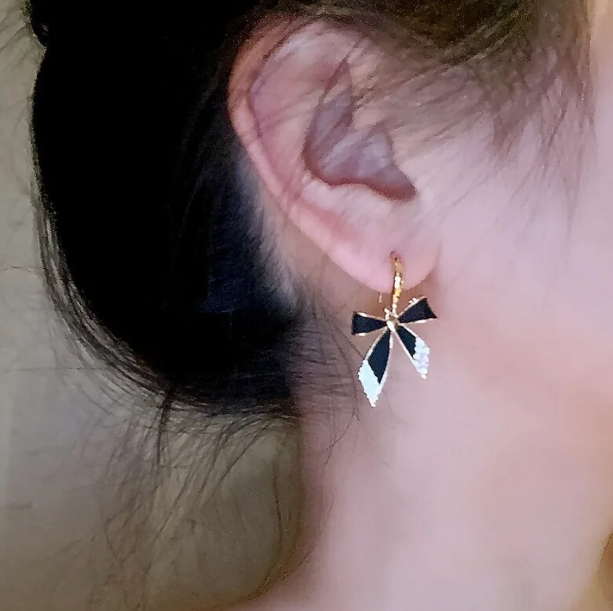 Black Bow Stylish Drop Earring