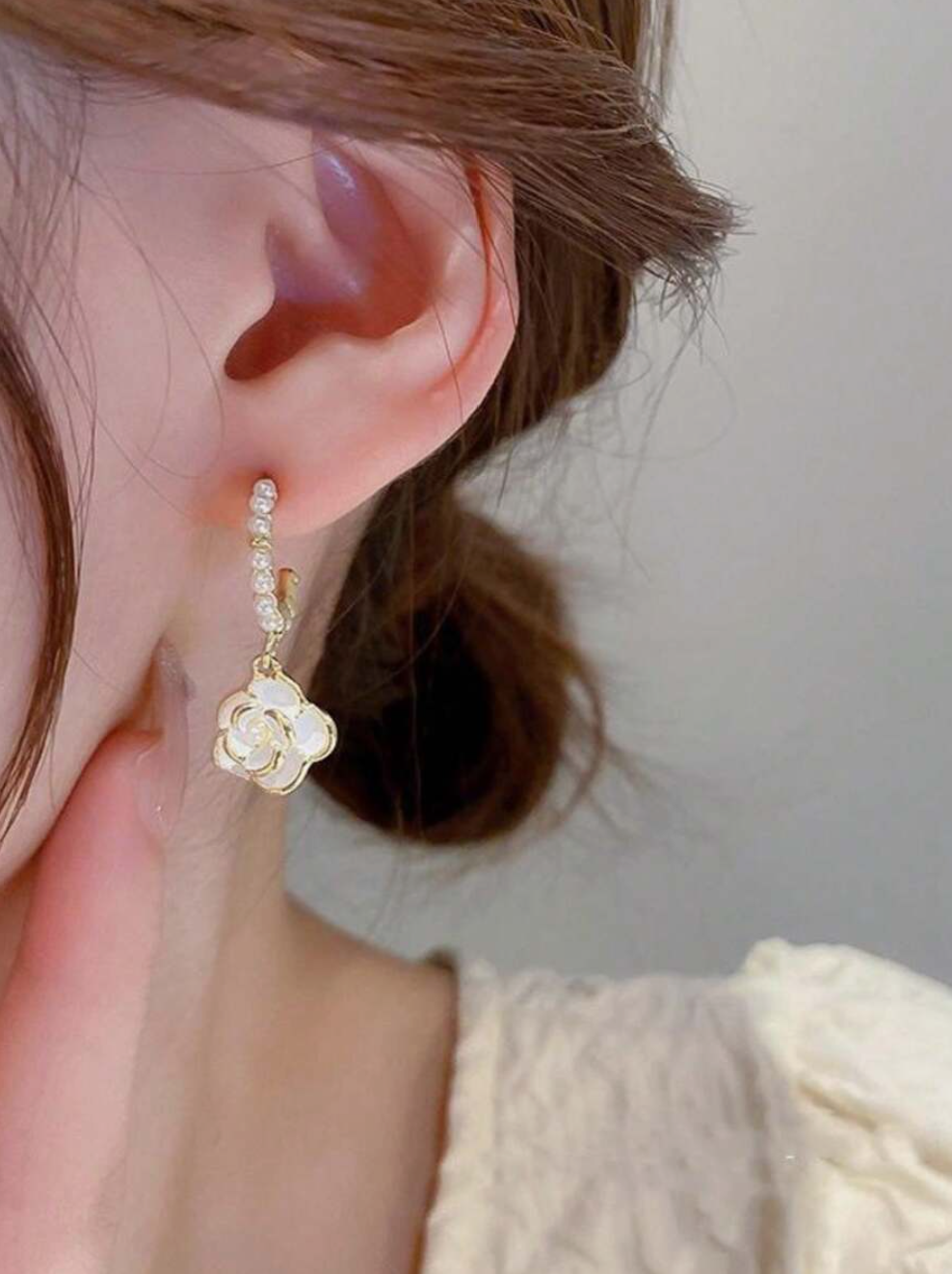 Flower Hoop Earring