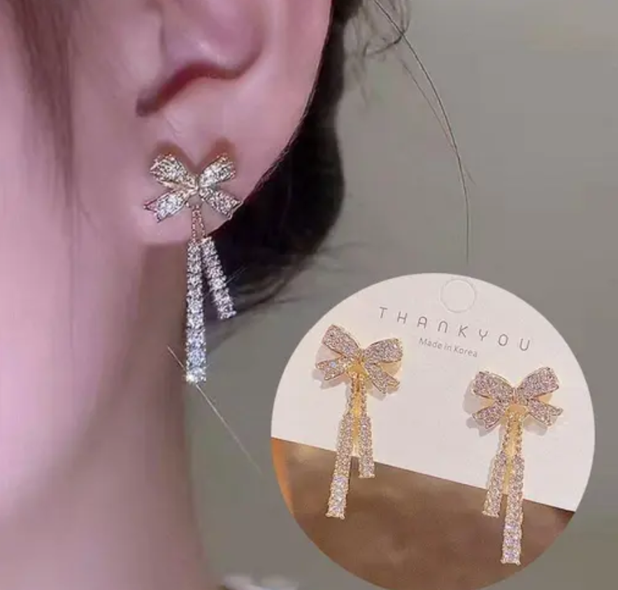 Bow Ribbon Shape Drop Earring