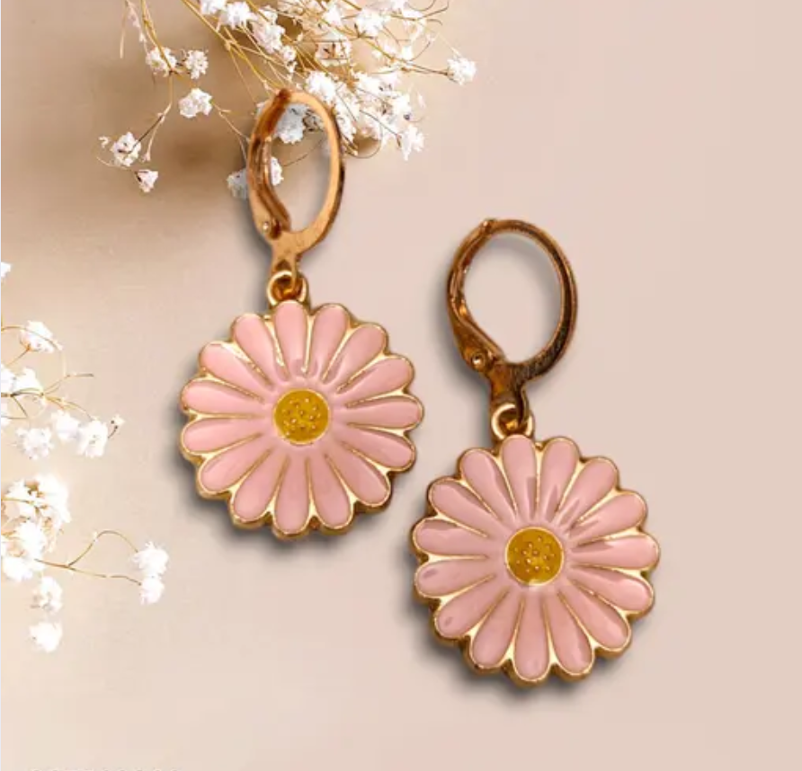 Colorful Sunflower Drop Earrings
