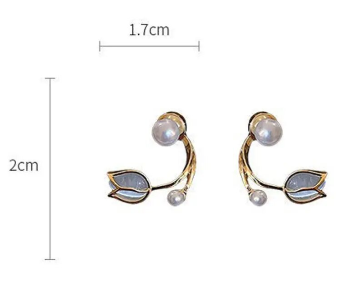 Lotus Pearl Stud Earring