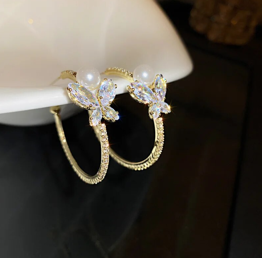 Silver Needle Hoop Earring