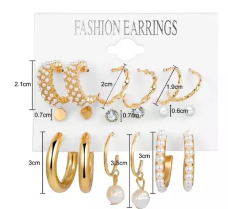 Gold Hoop Pearl Combo Earring