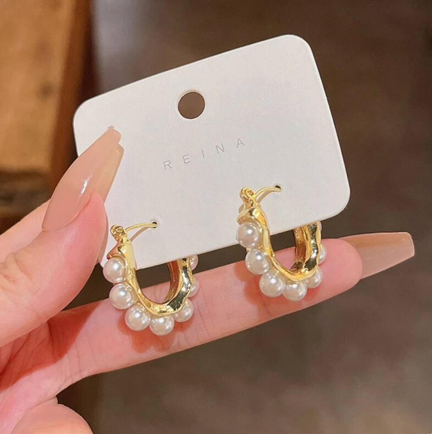 Pearl Hoop Earring