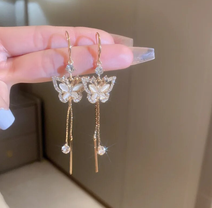 Butterfly Tassel Drop Earring