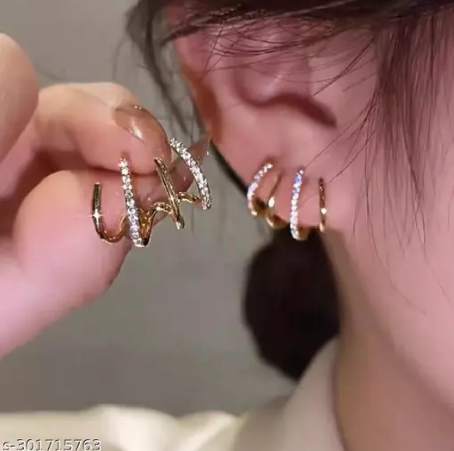 Gold Plated Ear Cuffs Earrings