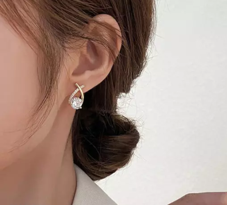 Geometric Jade Stud Earring