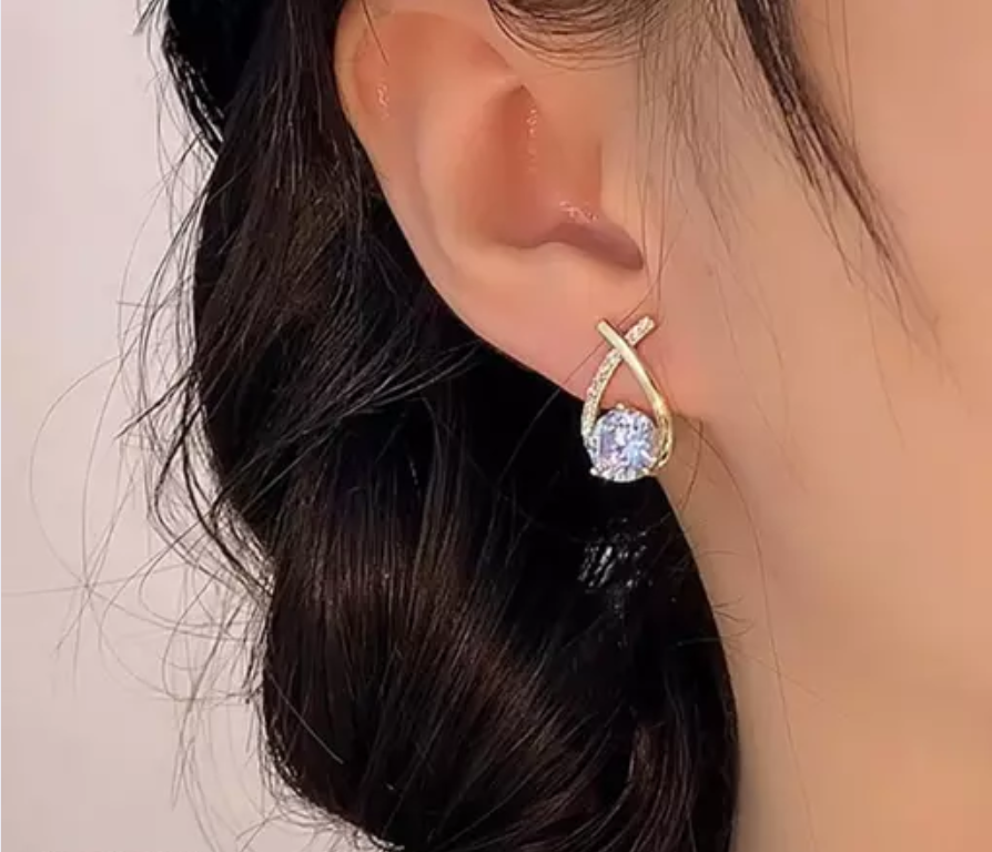 Geometric Jade Stud Earring