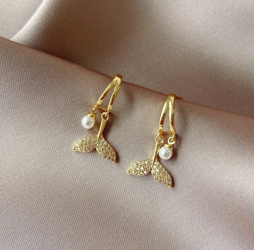 Mermaid Fish Tail Drop Earrings