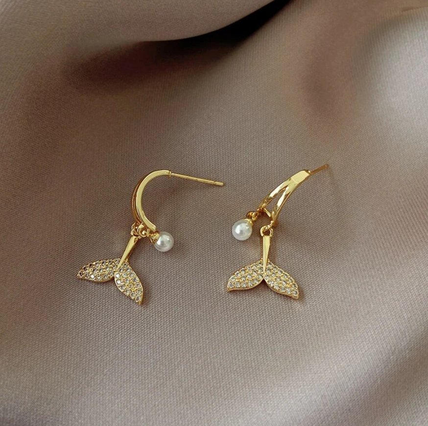 Mermaid Fish Tail Drop Earrings