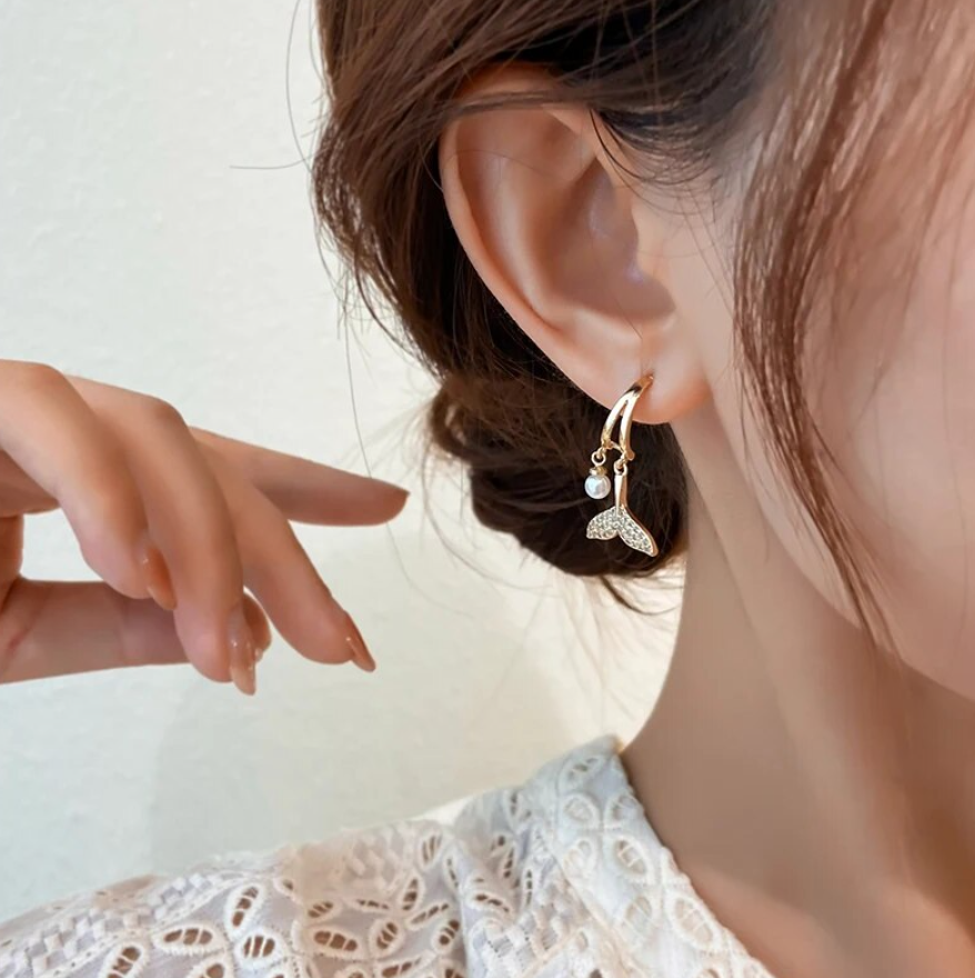 Mermaid Fish Tail Drop Earrings