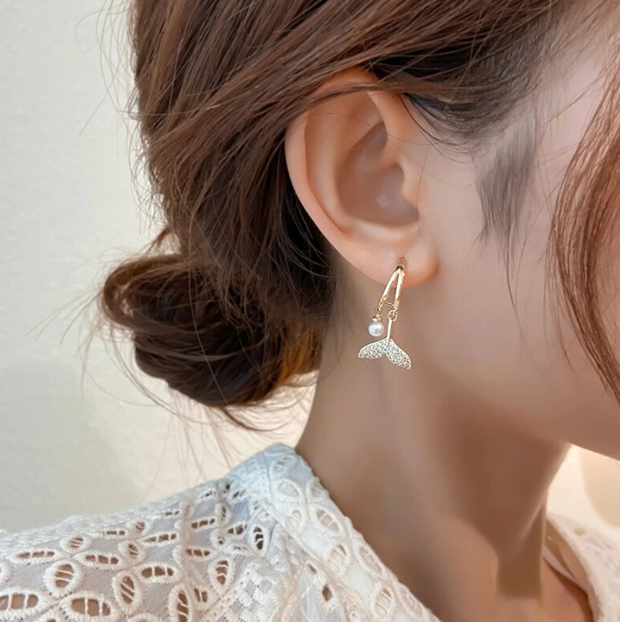 Mermaid Fish Tail Drop Earrings