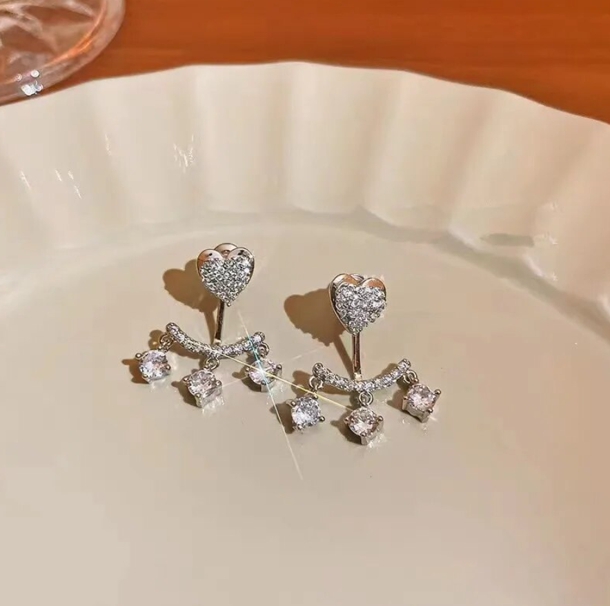 Heart Pearl Drop Earring