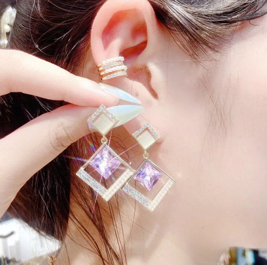 Purple Drop Earring