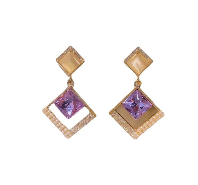 Purple Drop Earring