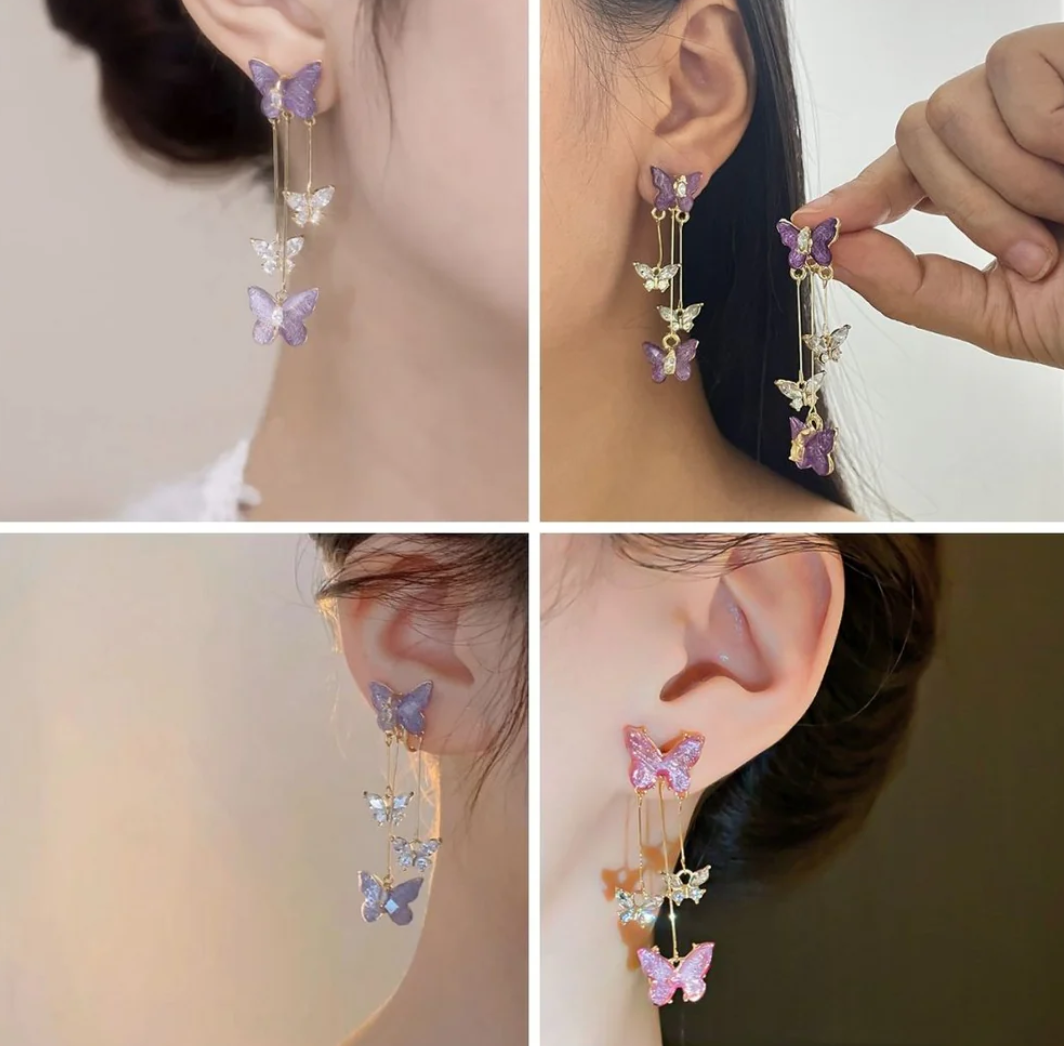 Long Butterfly Tassel Earring