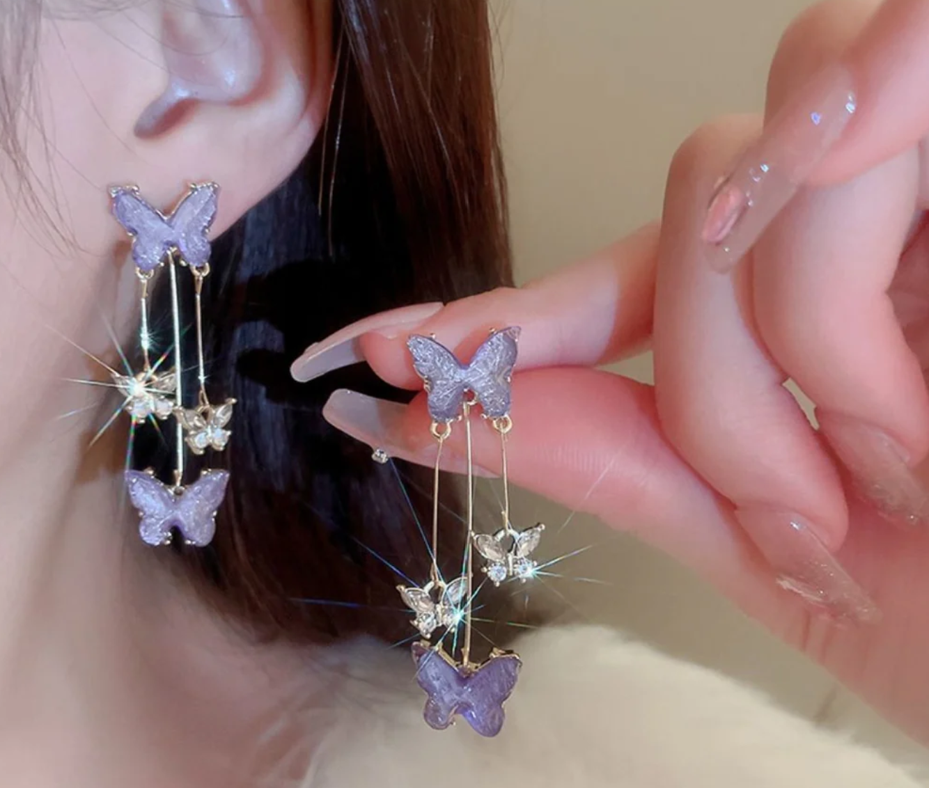 Long Butterfly Tassel Earring