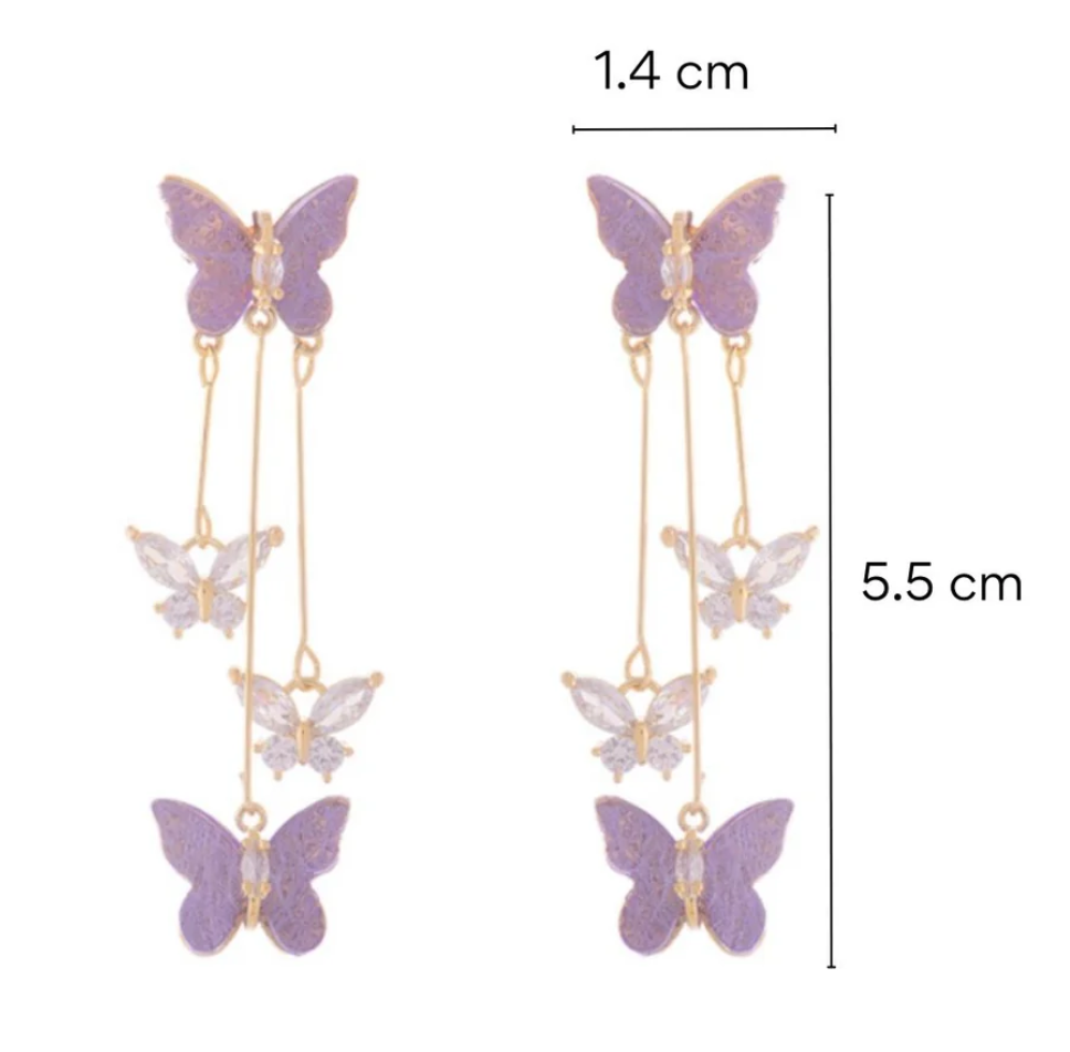 Long Butterfly Tassel Earring