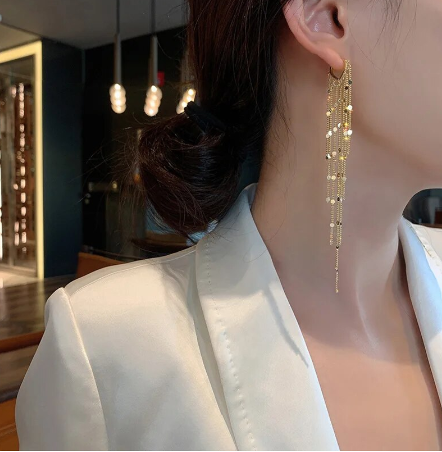 Silver Tassel Earring