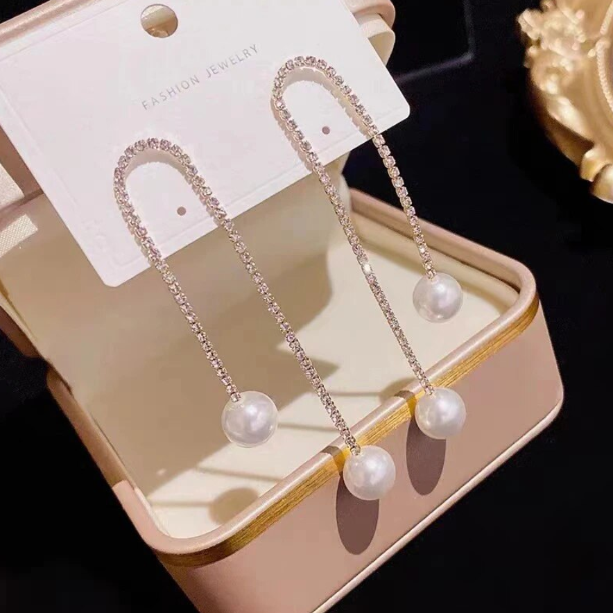 Crystal Tennis Chain Dangle Drop Earring