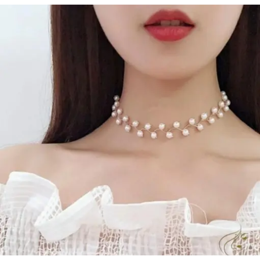 Pearls American Diamonds  Necklace Chain