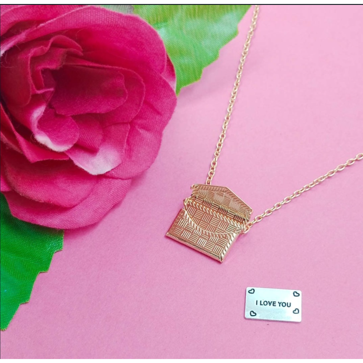 Gold Plated and Silver Message Box Chain