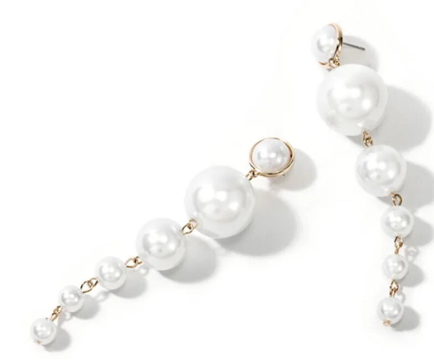 Long Pearl Drop Earring