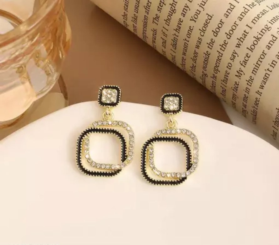 Double Layer Square Drop Earring