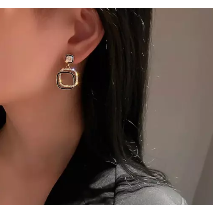 Double Layer Square Drop Earring